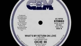 OCIE III  Whats My Return On Love Tony Massera Dub DIVA RADIO wwwdeevaradionet [upl. by Veronique]