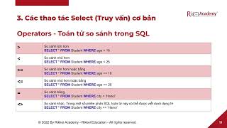 Session 03  Lesson 02  Truy vấn cơ bản 01 [upl. by Inilahs]