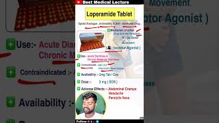 Loperamide Tablet medicine  hospital pharmacy composition bestmedicallecture [upl. by Werdna795]