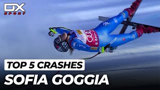 Top 5 Best Crashes by Sofia Goggia  Alpine Ski 🇮🇹 [upl. by Hcire]