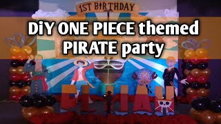 DiY ONE PIECE themed PIRATE birthday party  party ideas [upl. by Anerrol]