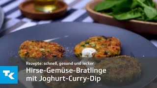 HirseGemüseBratlinge mit JoghurtCurryDip [upl. by Anitahs81]