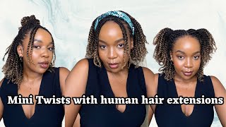 Spring Mini Twists Hair Tutorial ft QVR HairHuman Hair Extensions minitwists springtwists [upl. by Ahsotan]