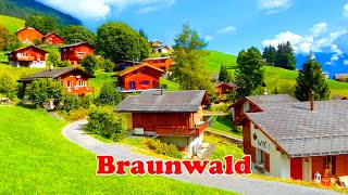 Braunwald Switzerland  Beautiful Swiss Village to Visit in Switzerland 🇨🇭 [upl. by Gifferd]