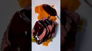 Let’s Make Tender Entrecote with Sweet Potato Mash Red Wine Sauce amp Asparagus shorts food steak [upl. by Samled]