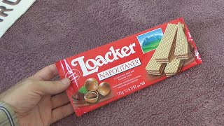 Unboxing and test of Loacker Napolitaner Crispy Wafers 175g [upl. by Reger]