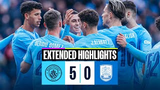 EXTENDED HIGHLIGHTS  Man City 50 Huddersfield Town  De Bruyne is BACK [upl. by Yrakaz]