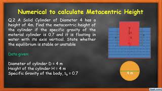 Numerical of Metacentric Height  Lecture 11  FMHM  GTU  3141906  2130602 [upl. by Adnolrehs152]