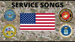 NAVY MARINES ARMY amp AIR FORCE SERVICE SONGS W LYRICS [upl. by Grof]