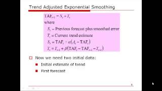 OM Calculation Exponential Smoothing and Trend Adjusted Exponential Smoothing [upl. by Evslin]