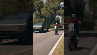 Supermoto EBike Races Cybertruck [upl. by Releehw]