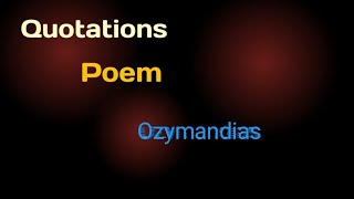 Quotations about poem Ozymandias Mushtaq Ahmad Gurmani science college [upl. by Assyli314]