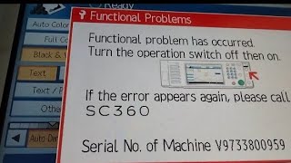 How to solution ERROR code SC360 Ricoh Aficio MP C2551 MP C2050 MP C2050SPF MP C2051 [upl. by Statis]