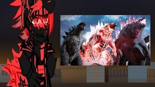 Godzilla family dagon and shimo react to monsterverse Godzilla evolution [upl. by Oiluarb]