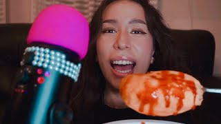 ASMR comiendo mango con chamoy 🥭 eating mango [upl. by Einahpetse]