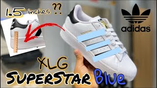 Adidas SuperStar XLG Blue Unboxing [upl. by Namyaw]