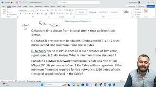 CSMA CD Numerical  GATE  IT Officer  Computer Network [upl. by Suiramad]