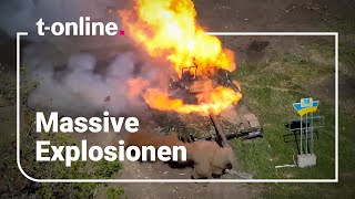 FPVDrohnen greifen an DreifachExplosion an T90Panzer [upl. by Ridglee]