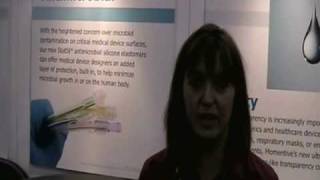 Momentives Sharon Shatto talks StatSil antimicrobial silicone elastomer technology [upl. by Wootten140]