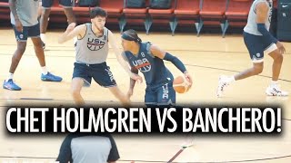 Chet Holmgren amp Paolo Banchero Battle Team USA vs USA Select Which team is better [upl. by Tniassuot111]