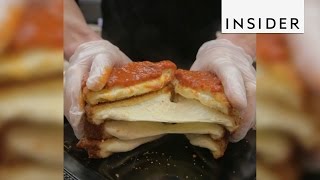 The fried mozzarella grilled cheese will make your jaw drop [upl. by Willamina313]