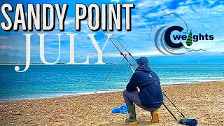 Tope amp Smoothound Fishing at Sandy Point Hayling Island in July  Sea Fishing UK [upl. by Annabell]