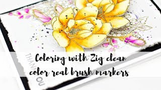 Coloring with Zig clean color real brush markers [upl. by Charin]