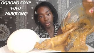 AFRICAN FOOD MUKBANGPOUNDED YAM FUFU WITH OGBONO SOUP NIGERIAN ASMR [upl. by Eiuqnimod]