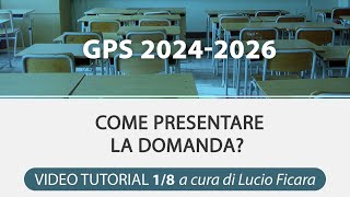 VIDEO TUTORIAL Gps 2024 come presentare la domanda 18 [upl. by Ariadne333]