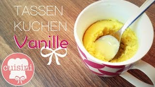 Tassenkuchen Vanille mit flüssigem Kern  Ohne Ei  Mikrowellen Kuchen ohne Nutella  CUISINI [upl. by Cohette566]