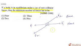 If a body is in equiliburium under a set of noncollinear forces then the minimum [upl. by Hales]