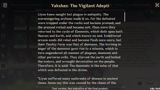 Genshin Impact Reading 13 Yakshas The Vigilant Adepti [upl. by Annabella]