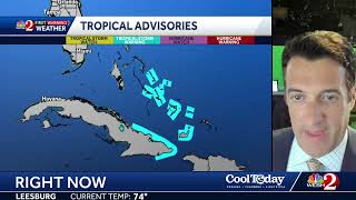 Tracking a few evening showers a midweek cool front  keeping an eye of the busy tropics [upl. by Suisyola]