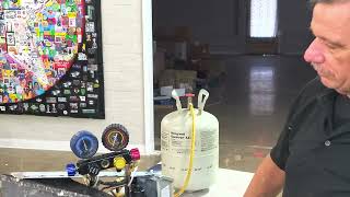 DIYers How we MacGyver a refrigerant recovery machine using using an old window unit [upl. by Yeliac396]