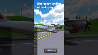 EMERGENCY LANDING WITHOUT NOSE WHEELairlinesairlinescrash [upl. by Eillo330]