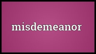 Misdemeanor Meaning [upl. by Ennavoj]