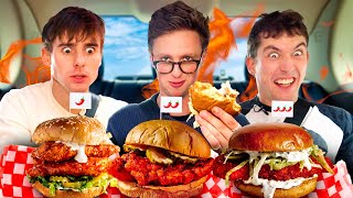 Brits try Nashville HOT Chicken Sandwiches ft Max Fosh [upl. by Wernsman]