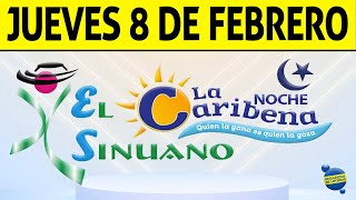 Resultados CARIBEÑA y SINUANO NOCHE del Jueves 8 de Febrero de 2024 CHANCE 😱💰🚨 [upl. by Sikram]