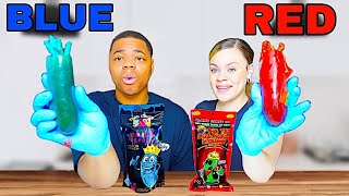 BLUE VS RED CHAMOY PICKLE KIT CHALLENGE [upl. by Ynnal920]