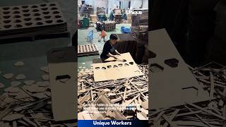 The process of holes in cardboard  The workers do their job perfectly  machine shorts [upl. by Eppes]