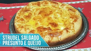 Receita Strudel Salgado Presunto e Queijo  Delicioso [upl. by Erreipnaej]