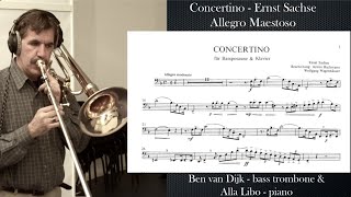 Ben van Dijk bass trombone Sachse Concertino Allegro Moderato [upl. by Ylirama]