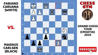 Fabiano Caruana vs Magnus Carlsen Grand Chess Tour Croatia 2023 [upl. by Nerrol]