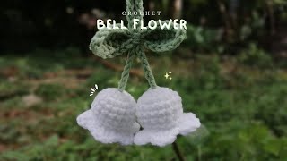 Crochet Lily of the ValleyBell Flower  Keychain  Easy project for beginners  Beginner tutorial [upl. by Sutsuj465]