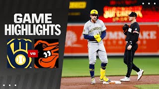 Brewers vs Orioles Game Highlights 41224  MLB Highlights [upl. by Gayle]