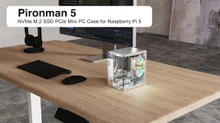 Pironman 5 NVMe M2 SSD PCIe Mini PC Case for Raspberry Pi 5 [upl. by Kiona]