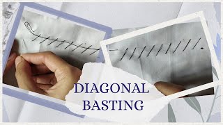 Diagonal Basting Stitch  Hand Basting Stitch  handsewing basicstitch basicstitching [upl. by Mozes972]