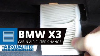 BMW X3 Cabin Air Filter Replacement  2011 2012 2013 2014 2015 2016 2017  AQ1239 [upl. by Toinette]