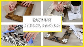 How To Stencil Wood Picture Frames With Tile amp Craft Stencils [upl. by Cavan393]