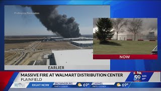 Fire at Walmart Distribution Center in Plainfield [upl. by Sharity780]